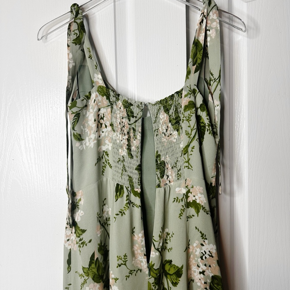 Reformation Sage Green Floral Midi Dress - Picture 7 of 13